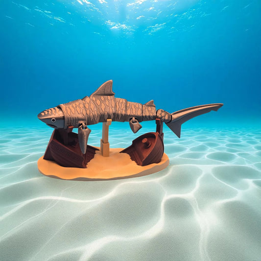 Tiger Shark Sunken Ship Stand